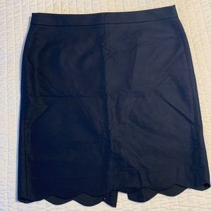 JCrew navy scalloped pencil skirt. Size 12. NWT.